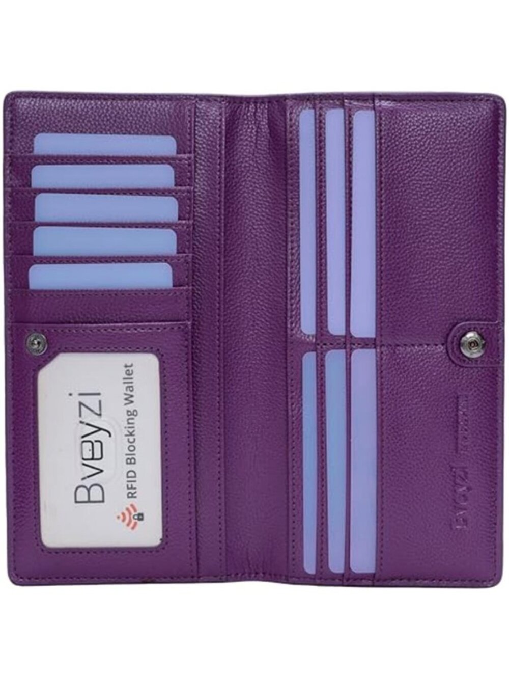 Genuine Leather RFID Wallet Womens Zip Clutch Card Holder Phone Organizer Slim